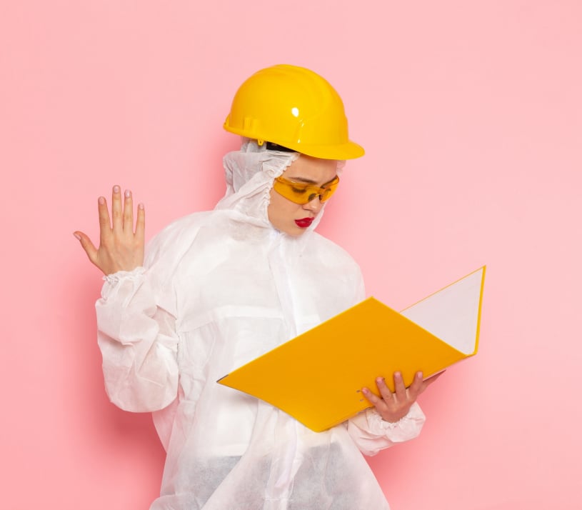 girl holding a safety file