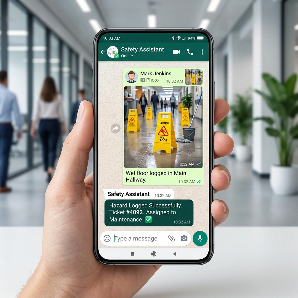 WhatsApp chat interface on a mobile phone